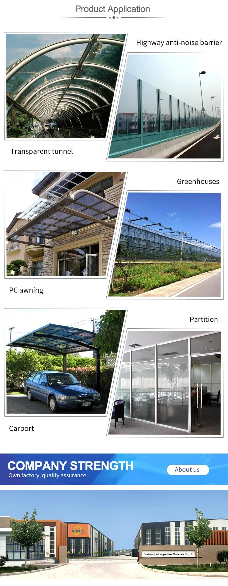 UV Protected Polycarbonate Accessories for Polycarbonate Plastic Roofing Sheet Installation