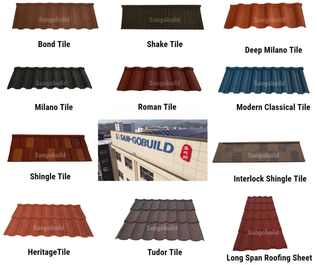 Factory Directly Price Stone Chips Coated Corrugated Steel Roofing Stone Coated Metal Roofing Tile and Accessories