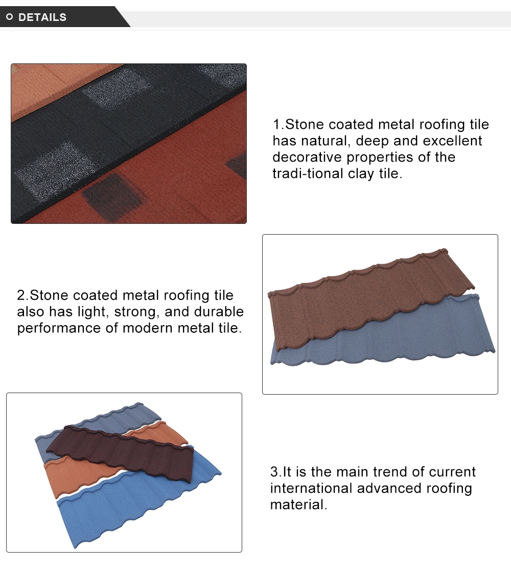 China Manufacturer Roofing Sheets Kerala Price Stone Coated Metal Roof Tiles Accessories