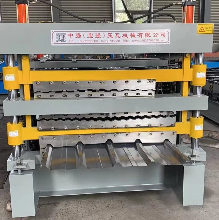 720 mm Stainless Steel Panel Making Galvanized Steel Plate Floor Decking Tile Roll Forming Machine
